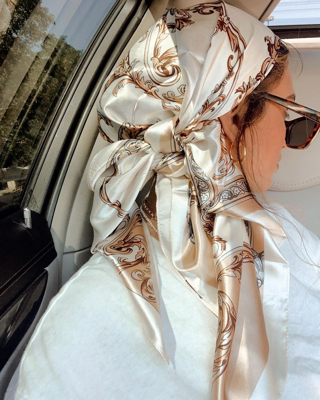 Face Scarf Mask - Satin Square Scarf Women Muslim Hijab