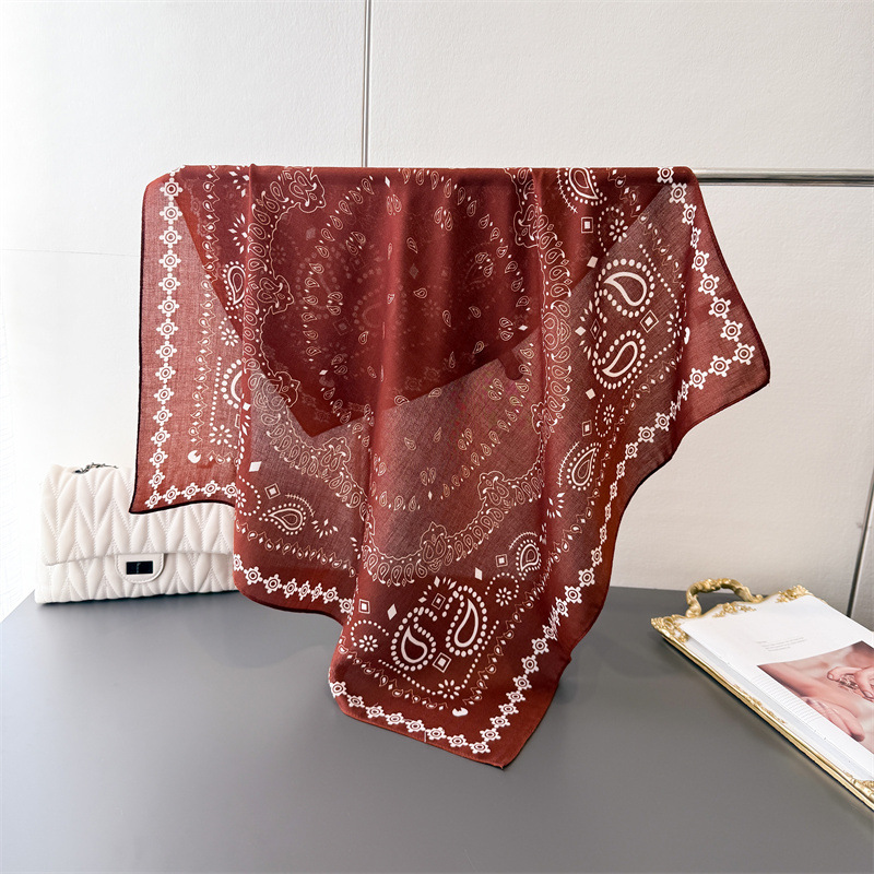 Pure Cotton Women Scarf Square - Bandana Cotton 评论和价格