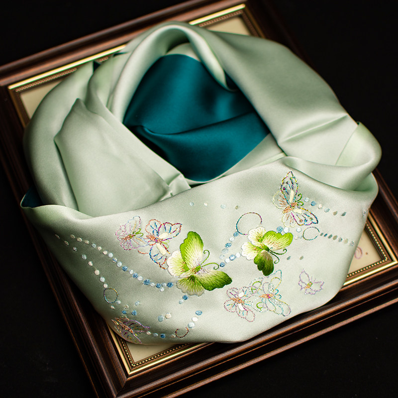 Pure Silk Suzhou Embroidery Sc - Silk Neck Scarf 评论和价格