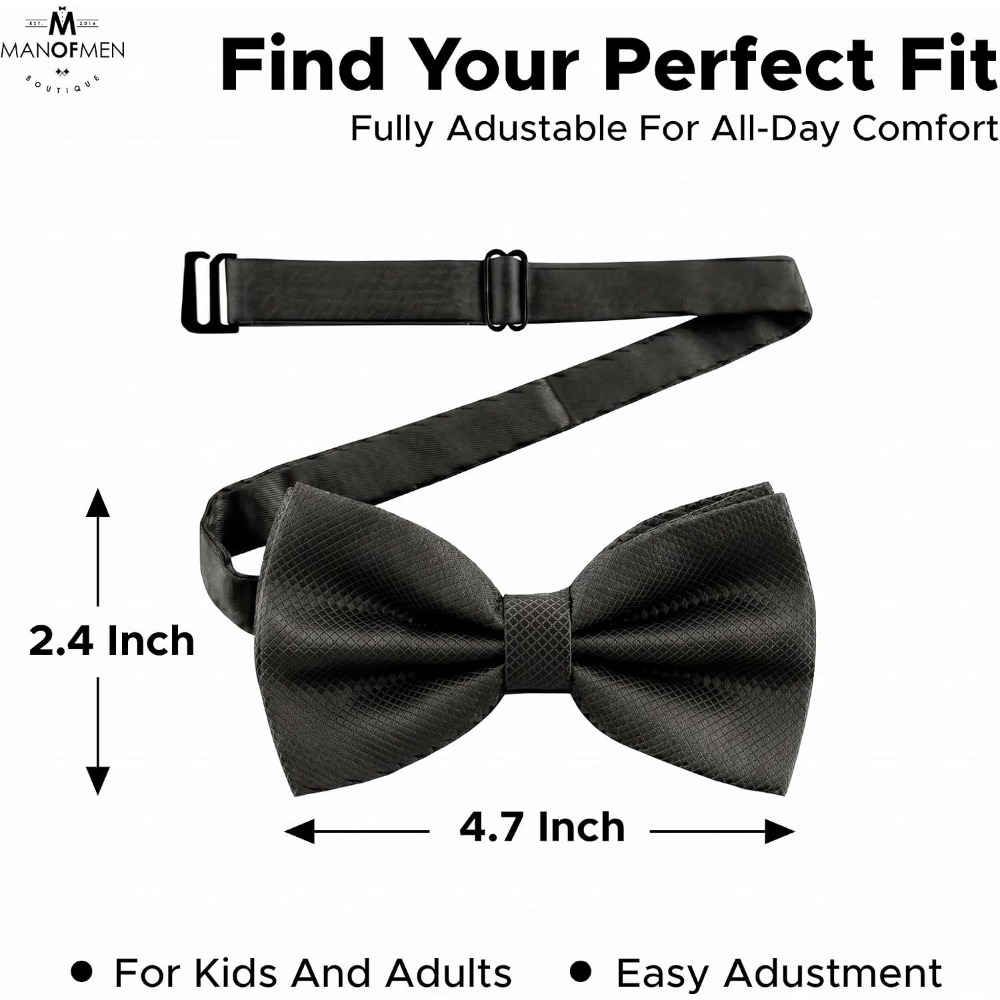 Polyester Solid Pretied Bow Ti - Bow Tie Pre Tied 评论和价格