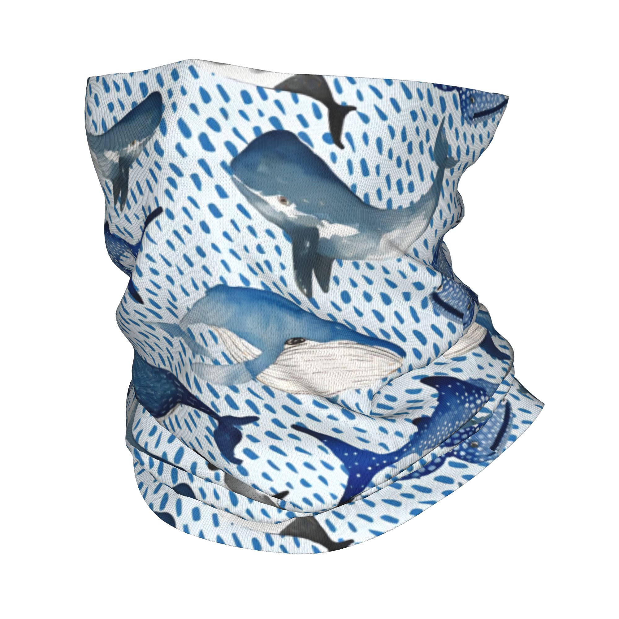 Custom Blue Watercolour Shark  - Neck Warmer Tube 评论和价格