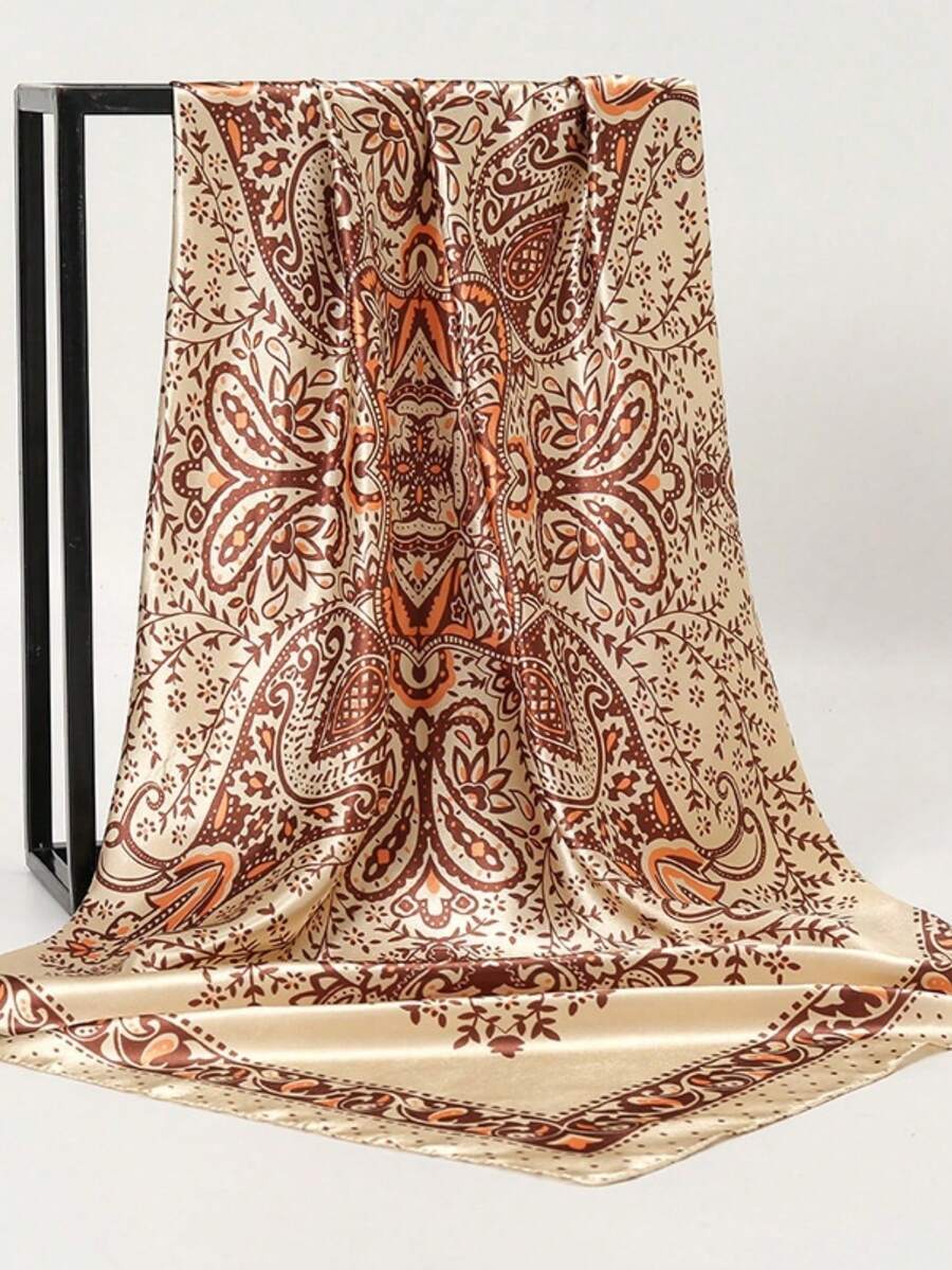 Women's oversized floral print - Scarf Silk Square 评论和价格