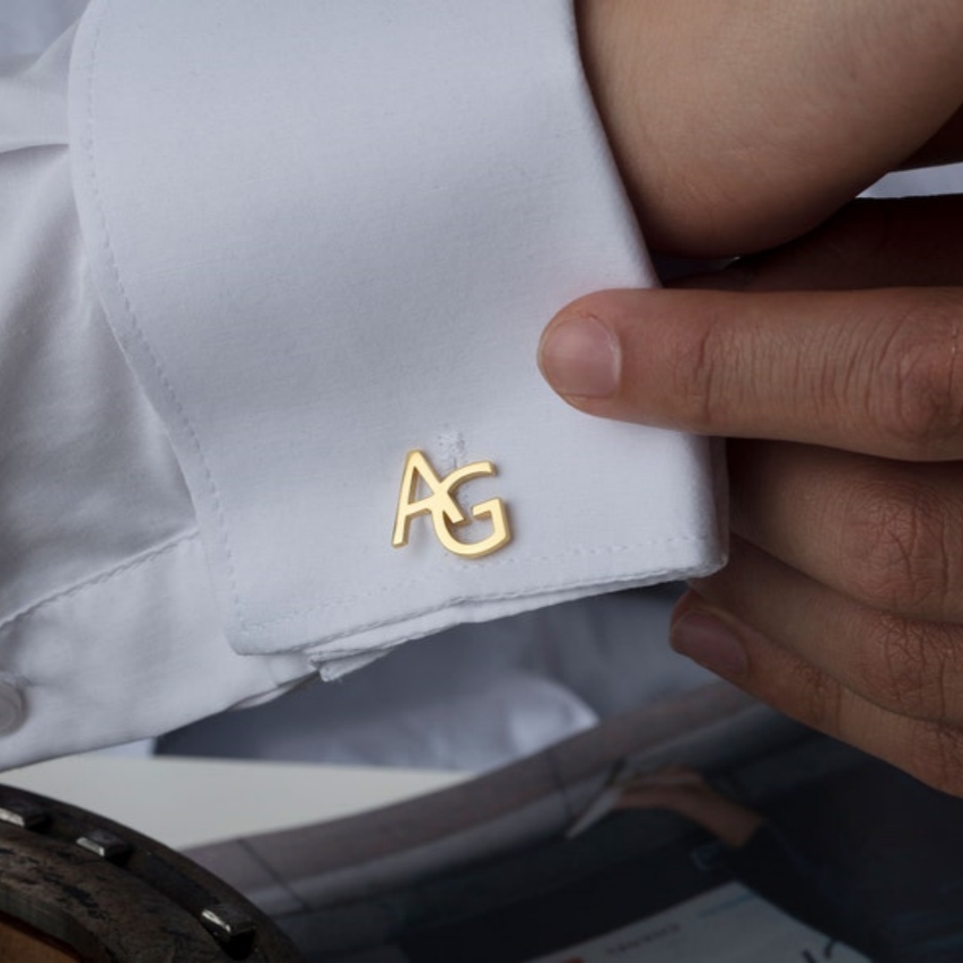 Custom Name Cufflinks for Men  - Tie Clip Silver 评论和价格