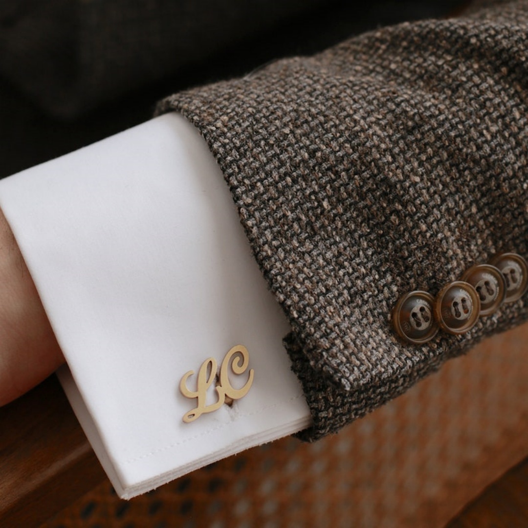 Custom Name Cufflinks for Men  - Tie Clip Silver 评论和价格
