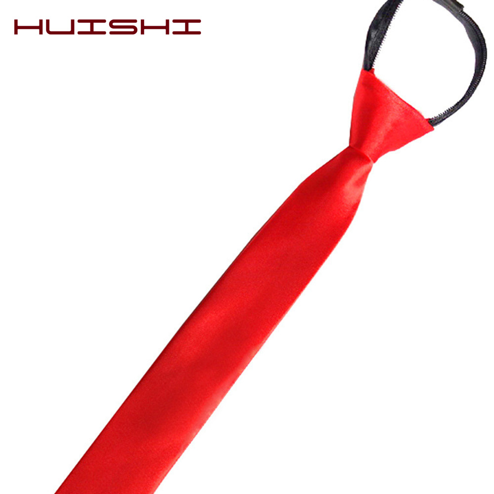 HUISHI Pre-tied Zipper Tie Nec - Skinny Tie Men 评论和价格