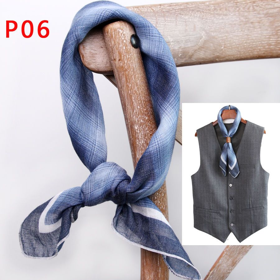 Men's Square Scarf with Button - Bandana Cotton 评论和价格