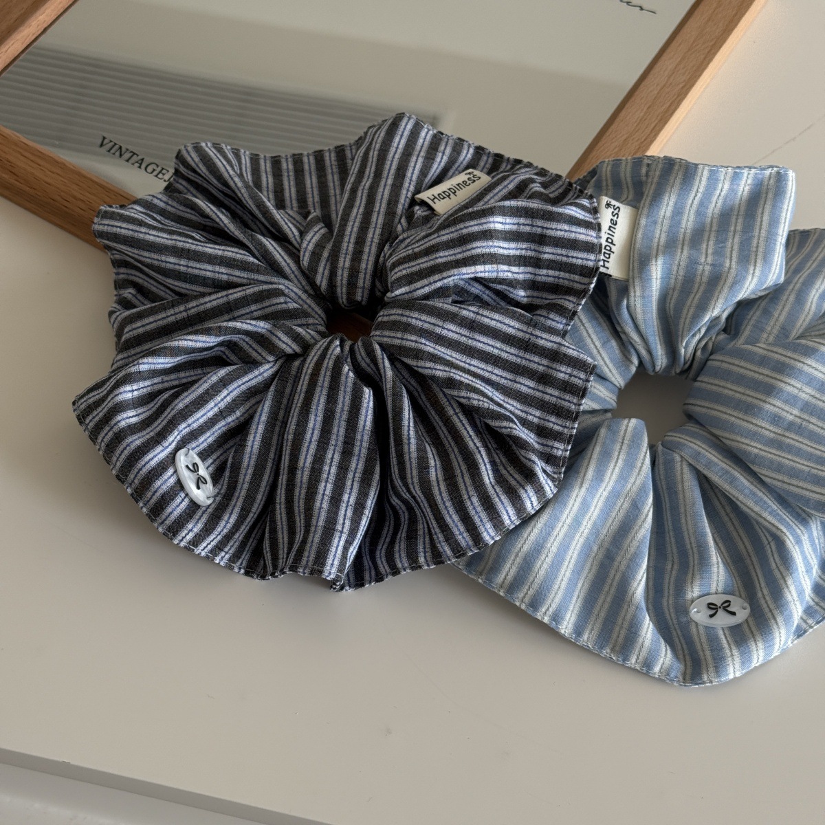 Korea Fashion Stripe Hair Rubb - Silk Tie Striped 评论和价格